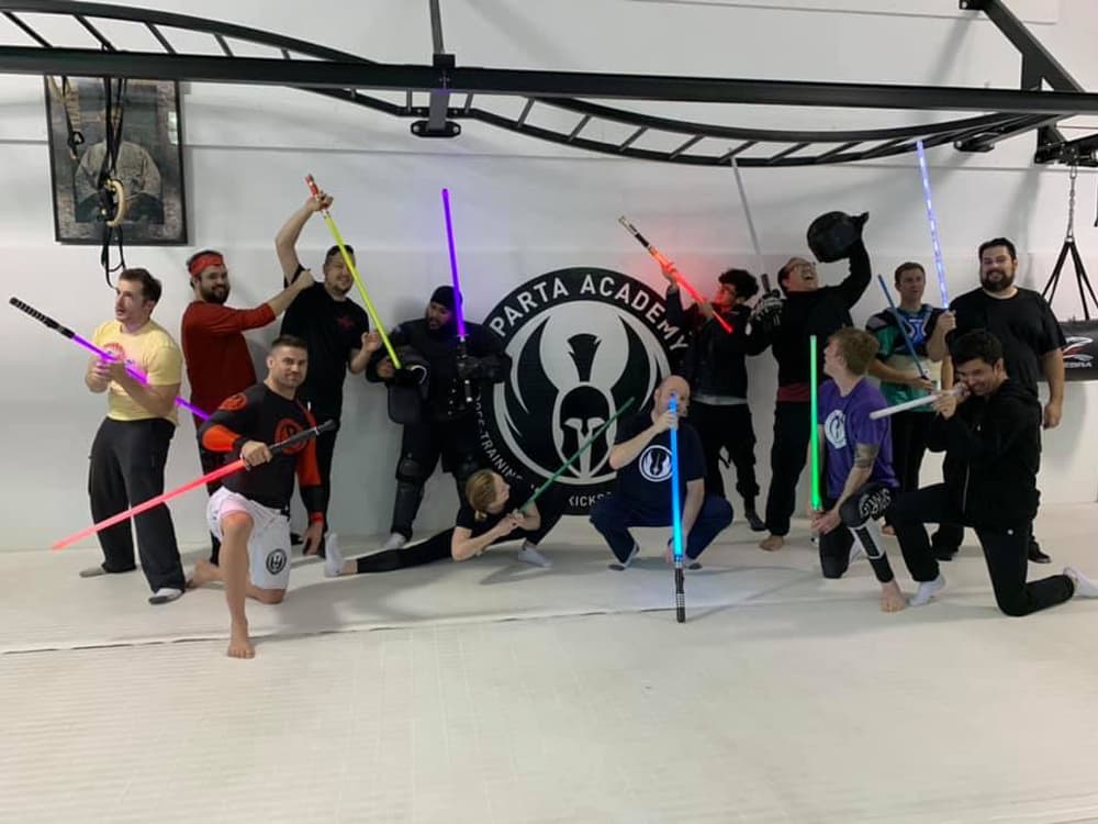 Light saber dueling class at Sparta Academy